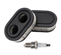 VooGenzek 3 Pezzi Filtro Aria con 1 Candela per Tosaerba Compatibili con Motori Briggs & Stratton 798339 593260, Sostituzione del Filtro dell'Aria per Tosaerba con Guida da Terra