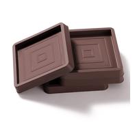 VooGenzek 4 Pezzi 6.4cm Quadrati Tazze in Gomma per Mobili, Cuscinetti Protettivi per Piedini in Gomma, Protezioni Pavimenti Piedini in Gomma Sottobicchieri, per Letto Divano Sedia Tavolo, Marrone