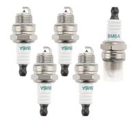 VooGenzek 5 Pezzi BM6A Candela Sostituzione, BM6A Candela per Tosaerba, BM6A / L7T Candele di Accensione Sostituire, per Motosega Decespugliatore da Giardino Tosaerba