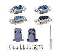 VooGenzek 5 Set Adattatore DB9 RS232 D-SUB, con Coperchio di Plastica DB9, Porta Seriale RS232 Parallela Connettore DB9 9-Pin D-Sub Maschio/Femmina a Saldare, per il Collegamento al Computer