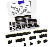 VooGenzek 65 Pezzi 2.54mm Straight Doppio Row PCB Board Femmina Pin Header Socket, Femmina Pin Header Socket, per Arduino Stackable Shield (2 * 2/3/4/5/6/8/10/12/20/40 Pin)