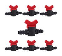 VooGenzek 7 Pezzi Valvola di commutazione di Irrigazione, Irrigazione Tubo Valvola Switch, Rubinetto Giardino in Plastica PE, Rubinetto Filo spinato Doppio Maschio per Irrigazione Prati da Giardino