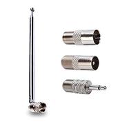 VooGenzek 7-Sezione Antenna Radio FM Telescopica 75 Ohm, DAB Antenna Interna con Connettore di Tipo F per TV Ricevitore Stereo Radio AM FM, Compatibile con Panasonic Yamaha Onkyo Denon Pioneer Marantz