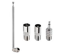 VooGenzek 75cm 7-Sezione Antenna Radio FM Telescopica 75 Ohm, DAB Antenna Interna con Connettore di Tipo F per TV Ricevitore Stereo Radio AM FM, Compatibile con Panasonic Yamaha Onkyo Denon Pioneer