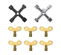 VooGenzek 8 pezzi chiave a chiave, chiave triangolare, 4 vie chiave multifunzione utilità, chiave di spurgo per radiatore, idraulico strumento chiave, per contatori elettrici, contatori acqua,