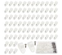 VooGenzek 80 Pezzi 13.2mm (1/2 Pollice) R-tipo Cavo Clip Fascetta, Morsetti per Cavi in Nylon Tipo R con 80 Pezzi Viti, per la Gestione dei Fili (Bianco)