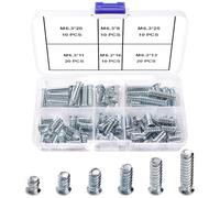 VooGenzek 80 Pezzi M6.3 Assortimento di Viti Euro, Vite Speciale per Mobili, Viti Euro a Testa Svasata, per Armadi da Cucina, Porte, Armadi e Cerniere