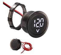 VooGenzek DC 5 - 100 V DC voltmetro digitale impermeabile, 2 fili, indicatore LED 3 cifre, protezione anti-connettività, per auto, veicoli, moto, barche, bianco