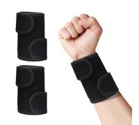 Vookkp 2 Pezzi Polsiera Elastica Supporto per Polso, Polsiera per Tendinite Polso Polsino Ortopedico Fascia daPolso Regolabile Nero per Sport, Palestra, Lavoro