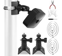 Vookkp 2PCS Staffa Telecamera Esterna per Arlo/Wyze/EufyCam, Universale Ring Outdoor Supporto per Palo per Telecamera di Sorveglianza con 4 Anelli Ø5/10/15/20cm, Regolabile 360 Gradi(Nero)