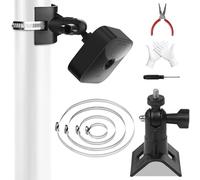 Vookkp Staffa da Palo per Telecamera Esterna, Wyze/EufyCam/Ring/Arlo Telecamera Eterno, Supporto Universale a Palo Regolabile 360 Gradi con 4 Anelli Ø5/10/15/20cm