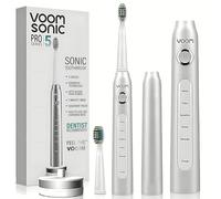 Voom Sonic Spazzolino da denti elettronico ricaricabile serie Pro 5, consigliato dal dentista, igiene orale avanzata, timer da 2 minuti con movimento quadrante, 5 velocità regolabili, setole morbide