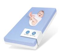 voomf Materasso per culla, doppio lato, in memory foam, 132,1 x 70,1 x 14 cm, morbido materasso traspirante con copertura rimovibile lavabile in lavatrice, adatto per culle e letti per bambini