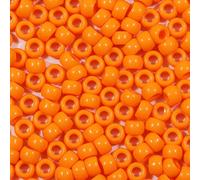 VOOMOLOVE 1000 perline arancioni 6 x 9 mm per bracciali, trecce per capelli e artigianato, perline in plastica per capelli (arancione)