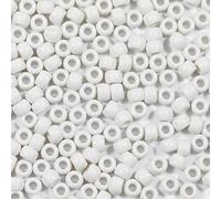 VOOMOLOVE 1000 perline bianche per bracciali, trecce di capelli e artigianato, perline in plastica per capelli, 6 x 9 mm