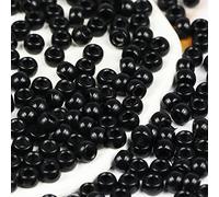 VOOMOLOVE 1000 perline di cavallino nero, perline per braccialetto, perline per trecce di capelli, perline per artigianato, perline di plastica, perline per capelli per trecce 6 x 9 mm (nero)