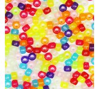 VOOMOLOVE 1000 perline fosforescenti miste, perline per braccialetti, perline per trecce per capelli, perline per artigianato, perline in plastica, perline per capelli per trecce, 6 x 9 mm (mix