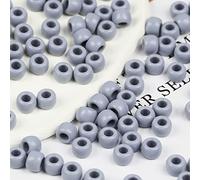 VOOMOLOVE 1000 perline grigie per braccialetti e trecce per capelli, 6 x 9 mm