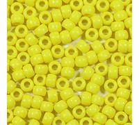 VOOMOLOVE 1000 perline in plastica per capelli, colore giallo fluorescente, 6 x 9 mm, per bracciali, trecce di capelli e artigianato