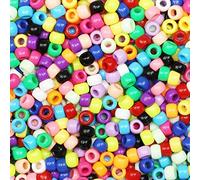 VOOMOLOVE 1000 perline multicolore miste da 6 x 9 mm, perline per braccialetti e trecce, perline in plastica per artigianato