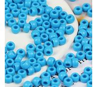 VOOMOLOVE 1000 perline pony blu cielo per bracciali, trecce di capelli e artigianato, perline in plastica per capelli, 6 x 9 mm