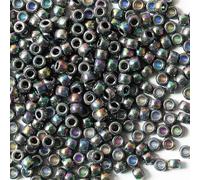VOOMOLOVE 1000 PZ Perline Pony Nere 6x9mm, Perline per Braccialetti, Perline per Trecce dei Capelli, per Artigianato, Perline in Plastica, Capelli per Trecce 6x9mm (Nero/AB)