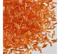 VOOMOLOVE 2420 perline tubolari da 80 g, in vetro, lunghezza 6 mm, per la creazione di gioielli (arancione)