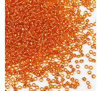 VOOMOLOVE Bulk Seed Beads - Perline rotonde in vetro per la creazione di gioielli, 110 g (3500 pezzi) da 3 mm, colore: arancione