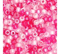 VOOMOLOVE Perline pony, perline per braccialetti, perline per trecce di capelli, perline per bricolage, perline in plastica, perline per capelli per trecce, 6 x 9 mm (mix rosa), 1000 pezzi