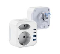 VOOMY Adattatore da Viaggio per USA, Canada, Messico, Giappone, Tailandia, Costa Rica con 3750W, Pieghevole, 2 USB-C e 2 USB-A, Adattatore Universale Tipo B