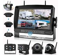VOONOA Sistema di telecamere wireless per camper, 1080p, IP69, impermeabile, visione notturna, telecamera posteriore laterale con monitor HD da 7 pollici, per camper, camion, rimorchi, camper