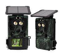 VOOPEAK Doppia lente solare per selvaggina Wi-Fi 4K 60MP, luce stellata, visione notturna, con trasmissione del cellulare, APP, telecamera per animali selvatici con visione notturna, sensore di