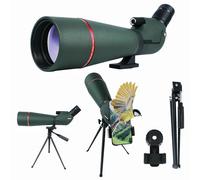 Voopon Cannocchiale HD 25-75 x 80 - Prisma BAK4 Premium con adattatore per telefono e borsa per il trasporto per tiro al bersaglio, caccia, bird watching e osservazione della fauna selvatica
