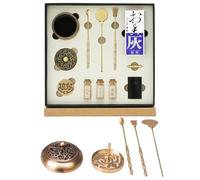 VoOqo 10 Pezzi Set Kit Bruciatore di Incenso in Polvere Fai da Te Torre di Riflusso Stampi per Coni di Incenso, Kit Bruciatore di Incenso in Legno di Agar, Kit per la Produzione di Incenso in Ottone