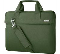 Voova Borsa per computer portatile 17 17,3 pollici, borsa a tracolla a 360°, impermeabile, antiurto, 17,3, verde