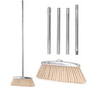 VOOWO Scopa da cucina per interni ed esterni, scopa da cucina con manico lungo, scopa resistente per casa, cucina, ufficio, scope angolari per spazzare con manico in acciaio inossidabile