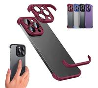 Vopetroy Luxury Corner Edge Pad Lens Protector for iPhone 14/13/12 PRO Max, Case And Camera Lens Protector with Silicone Bumper, Frameless Slim/Ultra-Thin Lightweight Case (for iPhone 14Pro, Red)