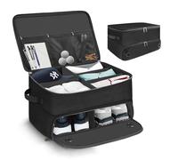 VOPHIA Organizer per Bagagliaio da Golf a 2 Strati con Scomparto Separato per 2 Paia di Scarpe da Golf Impermeabile armadietto da Golf per riporre Accessori da Golf Pieghevole e Pieghevole da Viaggio
