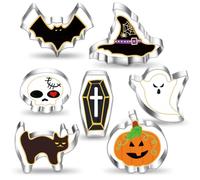 VOPIWOZ Formine Biscotti Halloween 7 Tagliabiscotti in Acciaio Inossidabile, 3D per Preparare Deliziosi e Interessanti Biscotti