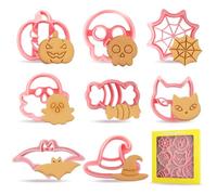 VOPIWOZ Set Formine Biscotti Halloween - 8 Tagliabiscotti Con Varietà di Forme - Stampi Adatti per Bambini e Adulti