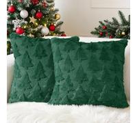 Voqeen Copricuscini 45x45cm per Halloween Natale Soffici Federe Cuscini Set di 2 Morbidi Federa Cuscino di Pelliccia 3D per Sedia Divano Camera da Letto Soggiorno Home Decor