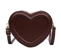 VOQGHTU Borsa a tracolla, piccola borsa a tracolla, a forma di cuore, per carnevale, da donna, graziosa piccola borsa a tracolla, borsa a tracolla da donna, San Valentino, a forma di cuore, Coffee