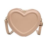 VOQGHTU Borsa a tracolla, piccola borsa a tracolla, a forma di cuore, per carnevale, da donna, graziosa piccola borsa a tracolla, borsa a tracolla da donna, San Valentino, a forma di cuore, cachi