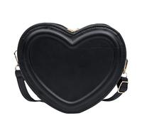 VOQGHTU Borsa a tracolla, piccola borsa a tracolla, a forma di cuore, per carnevale, da donna, graziosa piccola borsa a tracolla, borsa a tracolla da donna, San Valentino, a forma di cuore, Nero