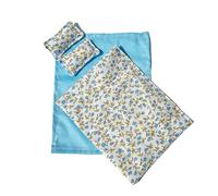 VOQGHTU Stampa floreale rurale, biancheria da letto, cuscino, trapunta con design dettagliato per casa delle bambole 1/12, camera da letto, modello scena, pezzo espositivo, mobili per la casa delle