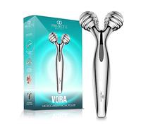 VORA Microcurrent Facial Roller by Project E Beauty | Massaggiatore 3D viso e corpo | Lifting istantaneo viso forma V | Boost di collagene | Rassoda la pelle | Anti-Aging | Alimentato a energia solare