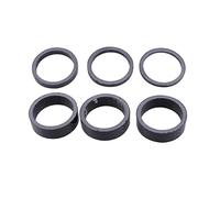 Vorcool, 6 distanziatori per Bicicletta in Fibra di Carbonio, distanziali per Bicicletta, da 2 mm / 3 mm / 5 mm/ 10 mm x 3 (Colore Nero)