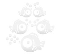 VORCOOL Adesivo da parete in acrilico 3D a forma di pesce e bolle d'aria, ecologico, per camera da letto, soggiorno, bagno, decorazione (argento)