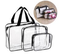 VORCOOL Borse per organizer da toilette per cosmetici trasparenti in PVC 3 in 1