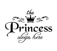 Vorcool Adesivo da parete Princess Sleeps Here – Rimovibile Peel & Stick 45x25 cm